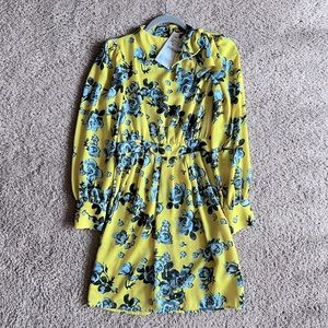 Zara yellow floral dress size NWT